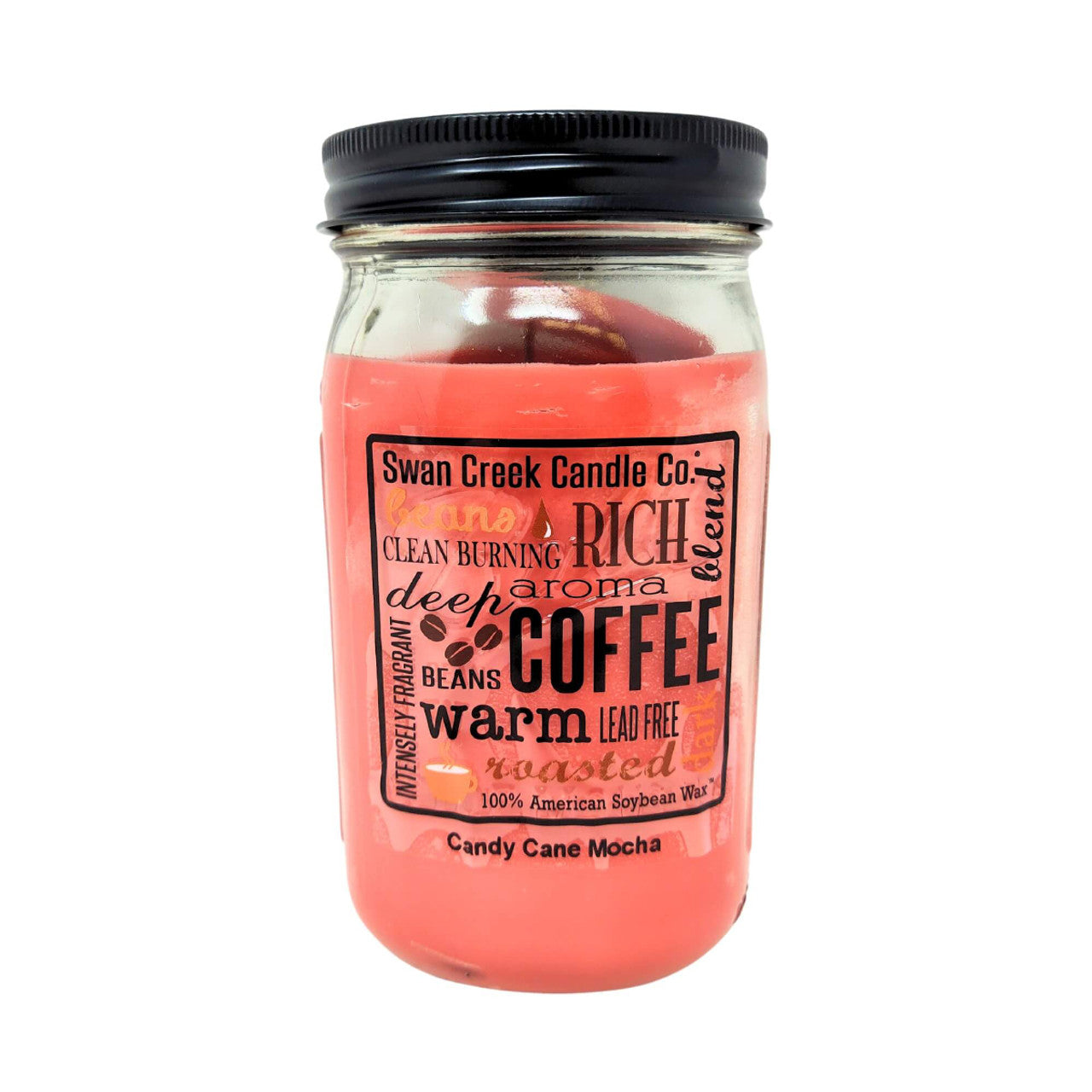 Swan Creek Pantry Jar Candle- Candy Cane Mocha (Medium 12oz)