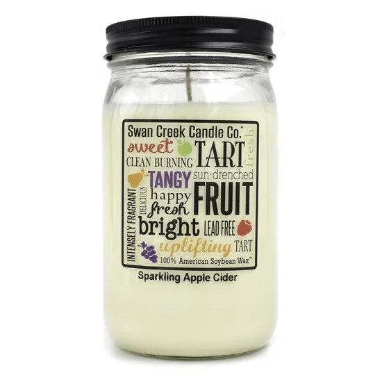 Swan Creek Pantry Jar Candle- Sparkling Apple Cider (Medium 12oz)